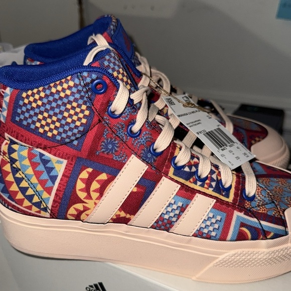 Adidas platform sneakers Bravada 2.0 Multicolor High top NEW size 8 skateboard - Picture 5 of 6